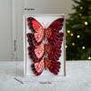 Pack Of 3 Double Layer Butterfly Christmas Tree Clip Accessory Elegant Fabric Ornament For Holiday Decorations