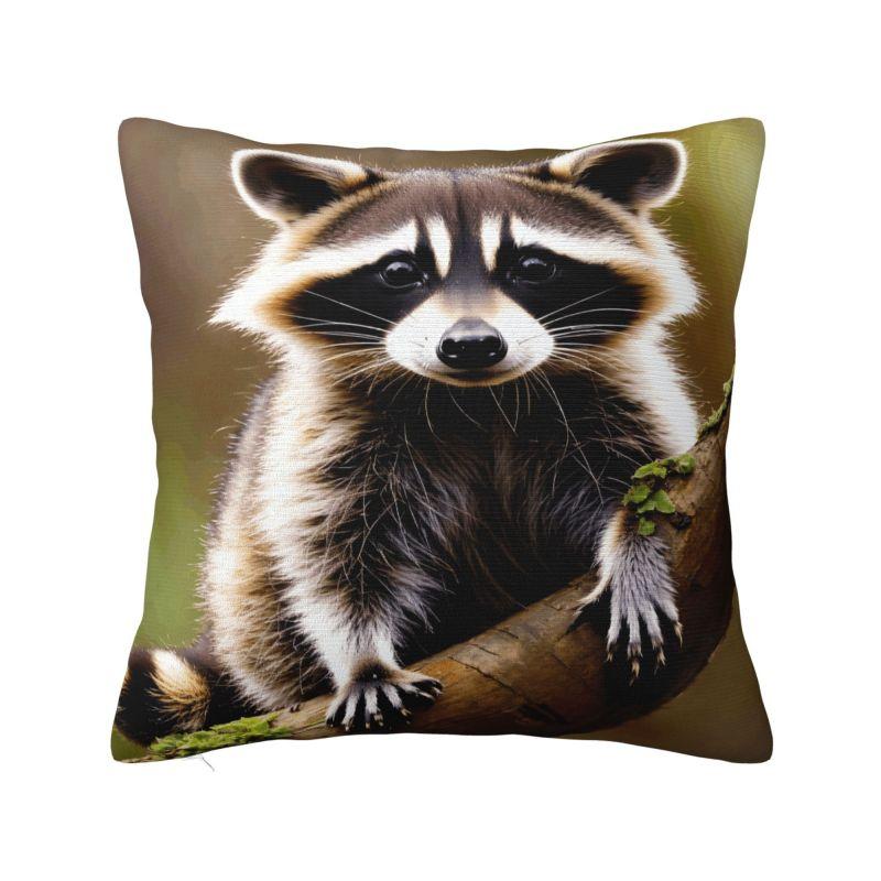 Cute Love Raccoon Throw Pillow Case Bedroom Decoration Fashion Racoon Panda Cushions Cover For Sofa Square Polyester Pillowcase