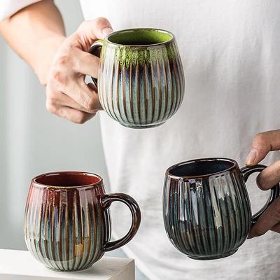 Kubek do herbaty w stylu japońskim Ceramiczne kubki do kawy Kreatywny kubek do kawy o dużej pojemności Vintage Mleko Śniadanie Słoik na płatki owsiane dla pracowników biurowych