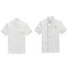Uniforme da Lavoro da Chef Cameriere a Doppio Petto Manica Corta da Uomo Ristorazione T-shirt Top