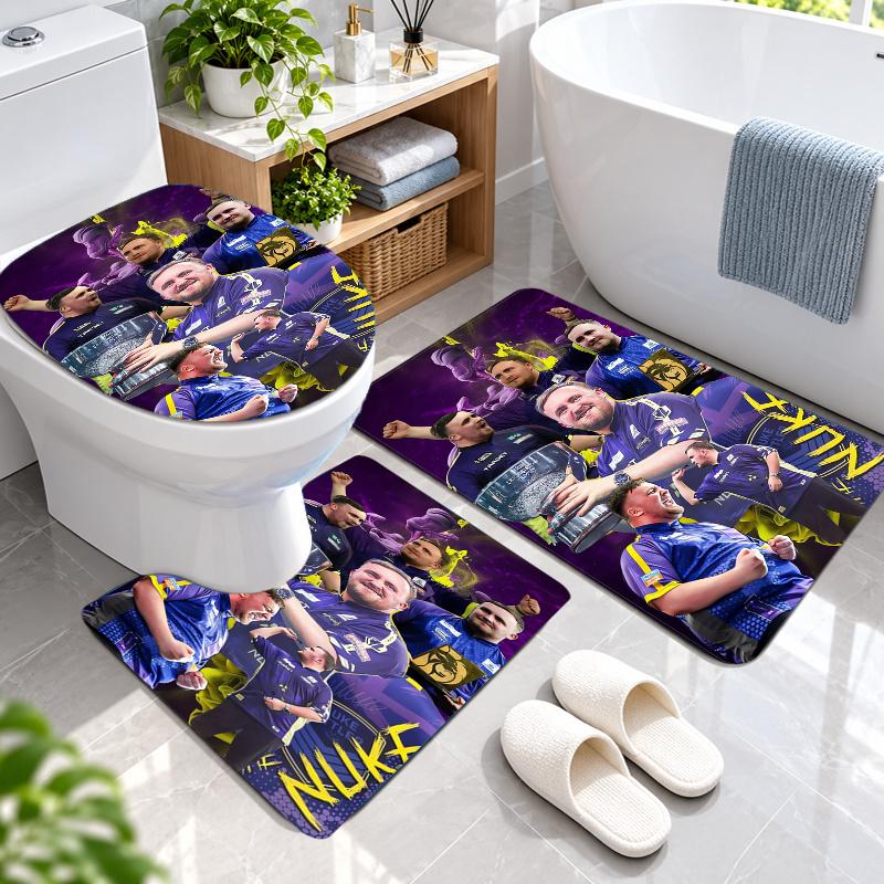 3Pcs Flannel Toilet Mat Set Luke Littler Bathroom Rug Bath Carpet Non Slip Home Decor