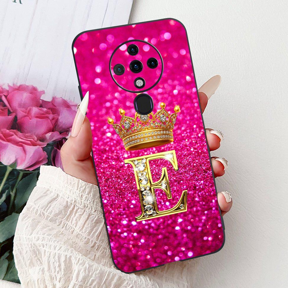 6.8" For Tecno Spark 6 Case KE7 Fashion Luxury A-Z Letters Silicone Shockproof Phone Case For Techno Spark6 Back Cover Funda