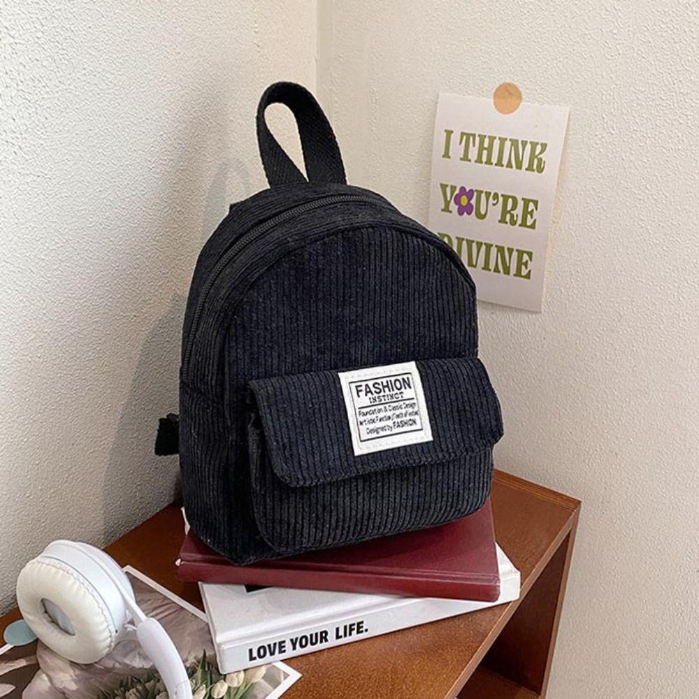 Korean Style Corduroy Backpack Handbag Women School Bags Casual Mini Shoulder Bags Girls