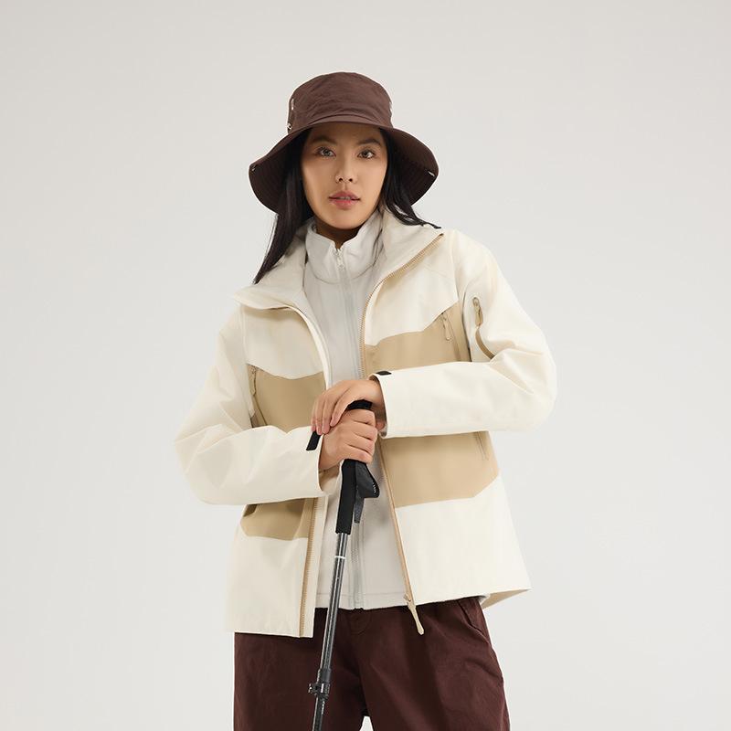 3-in-1 jacket men's and women's outdoor windproof and waterproof professional mountaineering ski jacket customization