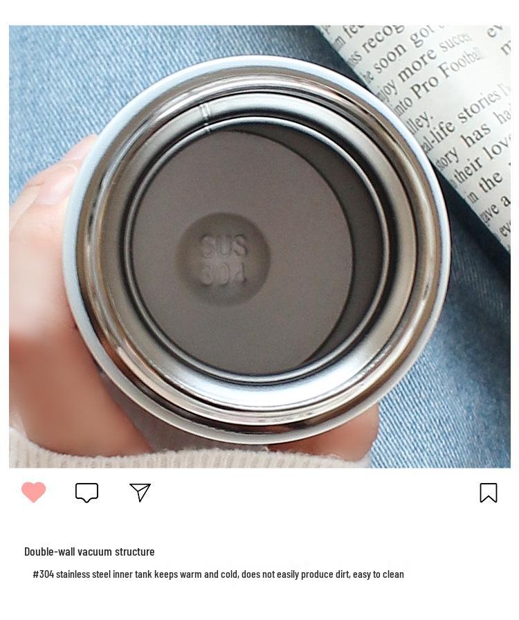 Трендова ізольована чашка для води з нержавіючої сталі з кришкою під дерево – Стильна корейська чашка для чаю для чоловіків, жінок, пар та студентів