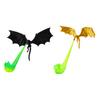 Mysterious Fantasy Collection Items 3D Printed Fire-Breathing Dragon Shelf Decor, Flying Nook Bookshelf Light, Black Design Mythical Creature