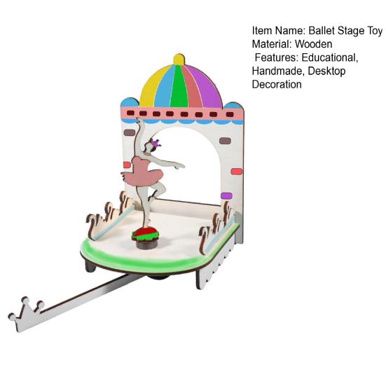 1 Set DIY Magnetic Ballet Girl Model Kit Handmade Wooden Puzzle Dance Stage Building Crafts Kids STEM Educational Science Experiment Toy