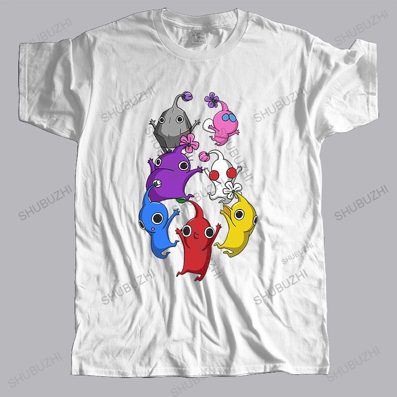 Men Summer Brand Tshirt Cotton streetwear cool tshirts Jumping Pikmin Unisex Fashion Unisex crew neck Teeshirt short sleeve