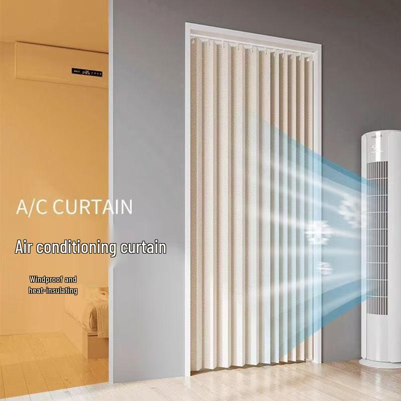 Premium Imitation Linen Door Curtain for Bedroom, Kitchen, and AC Shading