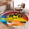 Borussia Dortmund Pattern Round Rug, Indoor/Outdoor Mat, for Picnic, Gameroom, Bedroom, Office, Living Room, Home Decor Carpet, Birthday Gift