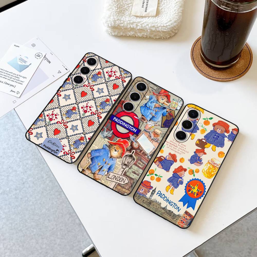 Cute P-Paddingtons Bear Phone Case For Samsung S 24 Fe 25 Ultra Plus 20 Lite 21 30 22 23 24 22 Ultra 5G Fundas