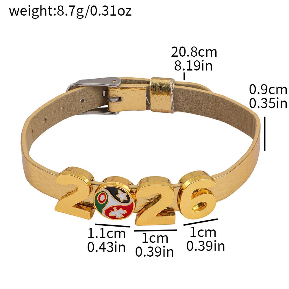 

New World Cup football bracelet, alloy G0AL horsehair leopard print bracelet, simple and versatile women s bracelet accessory