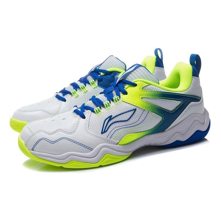 Li-Ning Comfortable Training Casual Shock Absorption Wear-Resistant Low-Top Badminton Shoes Men sneaker White Blue AYTR013-1