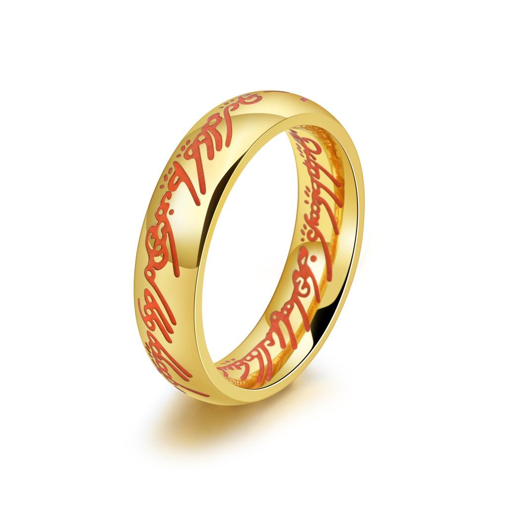 Stainless Steel Gothic Punk Ring for Men Women Glow In Dark Unisex Oil Coated Jewelry