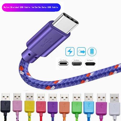 Rundes, geflochtenes USB-Ladekabel Typ C in 10 Farben für Android, 1,23 m