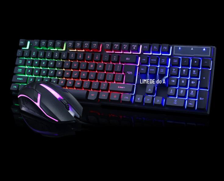 Li-Mage GTX300 White RGB Backlit USB Gaming Keyboard and Mouse Set