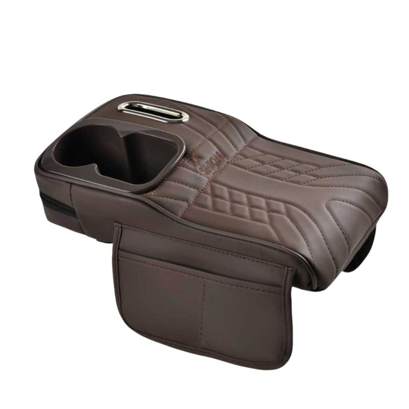 Multi-Function Car Armrest Box- Storage Booster Pad Center Console Tissue Box And Water Cup Holder Vehicle Armrest Cushion Cover