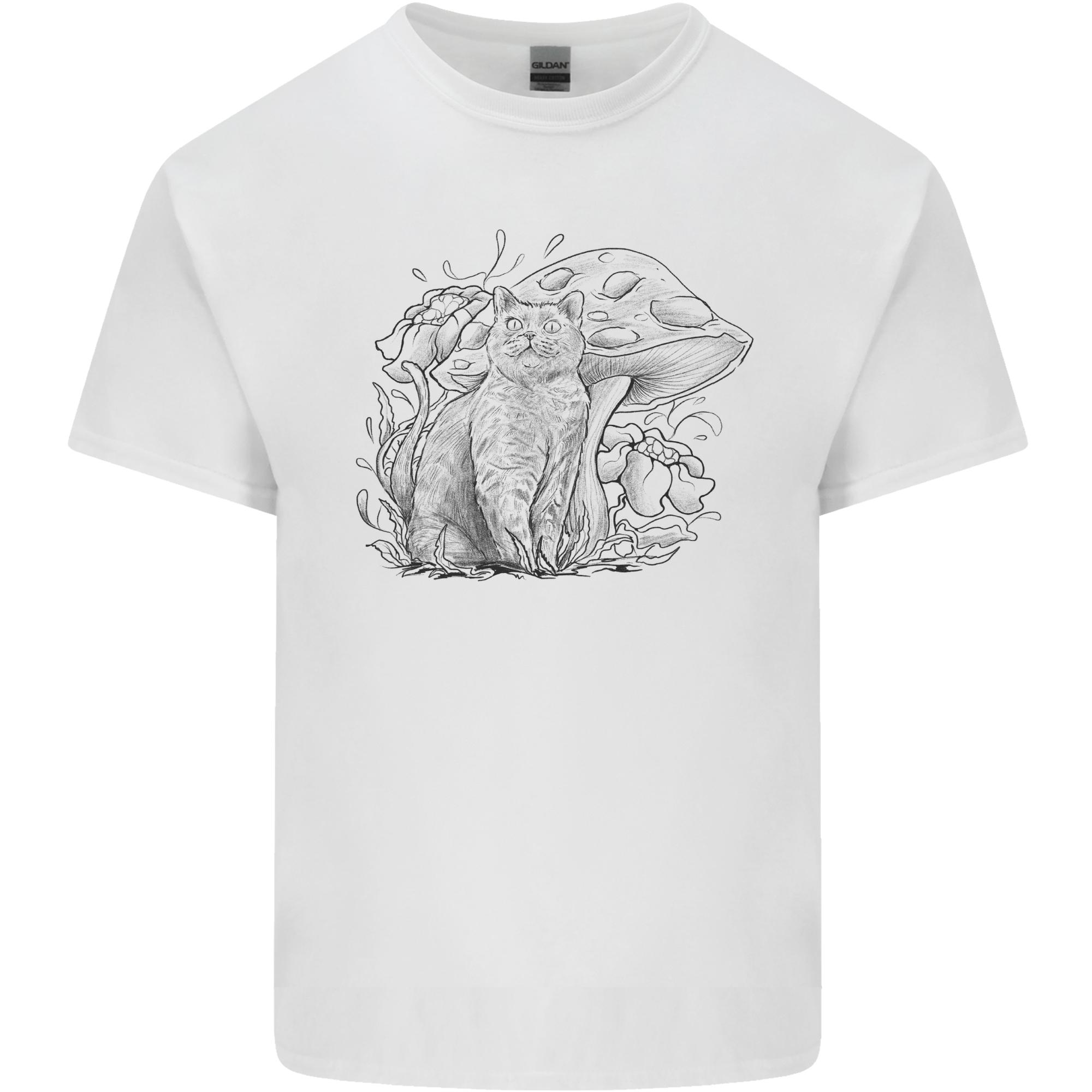 A Cat Mushroom Foraging Ecology Nature Unisexs Light Cotton TShirt S