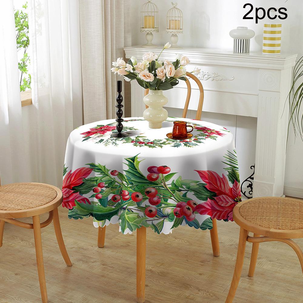 

Скатерть 2шт рождественское украшение водонепроницаемая и маслостойкая обеденная скатерть полиэстер украшение