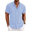 Men Plus Size Loose Short Sleeve Casual Beach Shirt