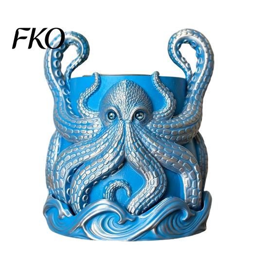 Decorative Flowerpot for Garden 3D Printed Octopus Planter with Tray, Creative Succulents Flower Pot, Weather-Resistant Crack-resistant Plant