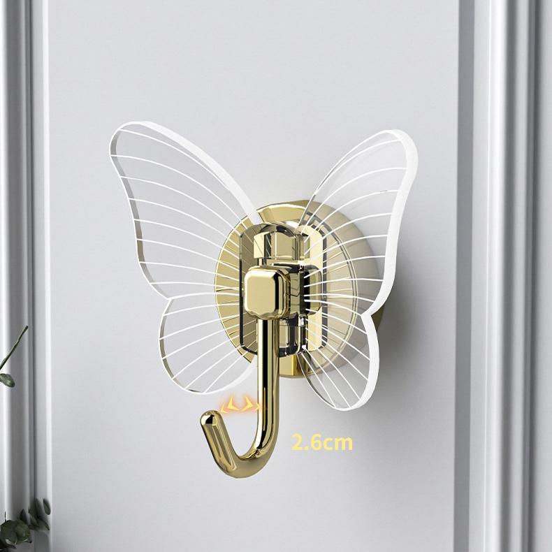 2 st Kreativa Fjärilskrokar Badrum Hålfria Väggkrokar Icke-markerande Krok för Kappa Entré Starka Självhäftande Krokar