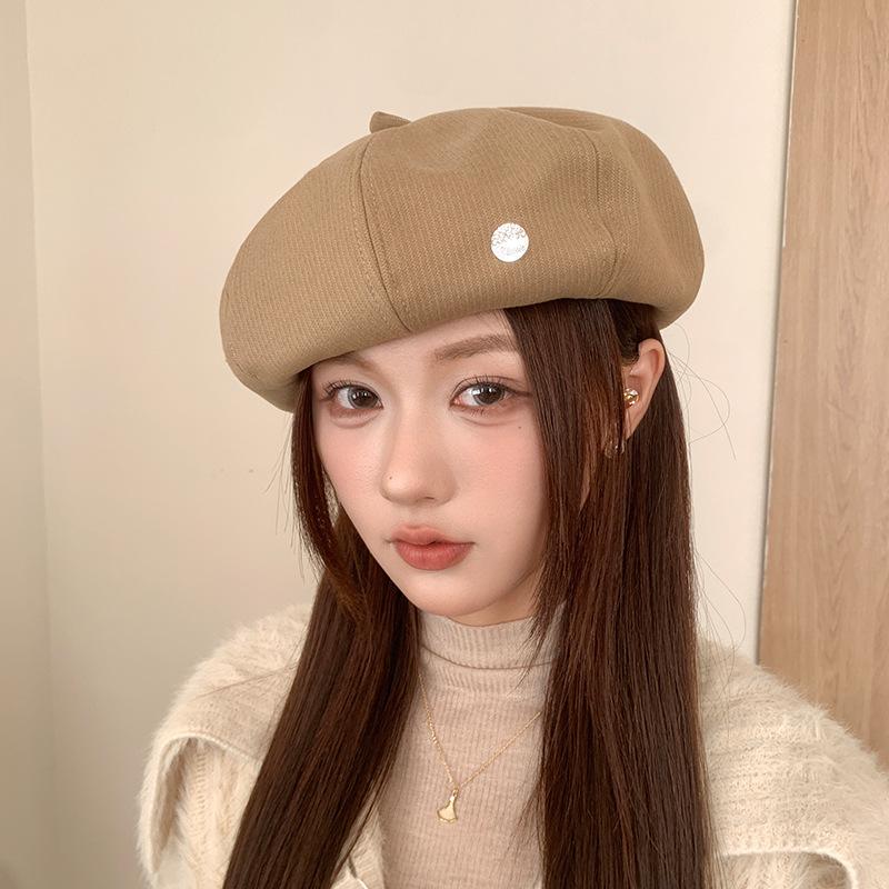 Autumn and Winter Beret Hat for Women Warm British Retro Pumpkin Hat Japanese Fashion Casual Literary Painter Hat Newsboy Hat