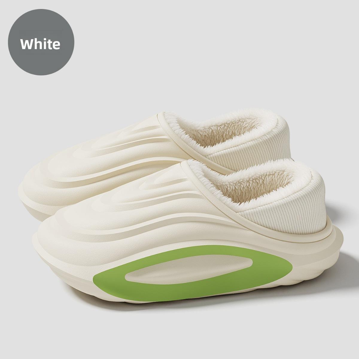 

Waterproof Cotton Slippers for Men, Anti Slip In Winter, Home with Plush Cotton Shoes, Warm Bags, Thick Soled Cotton Slippers for Women 36-37 белый