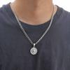 Vnox Kompass Anhänger Halskette für Männer Jungen, Edelstahl Schwarz Gold Silber Farbe Runde Münze Halskette, Punk Schmuck Geschenke