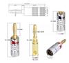 Nakamichi Banana 24K Gold Plated for MINAKIKO Binding Posts 6 12 Plugs, (Quantity Selectable), Speakers, 4mm, (6 Red, Black, Total)