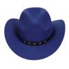 Western Cowboy Top Hat Spring And Autumn New Jazz Hat Big Brim Pentagram Belt Accessories Felt Hat Men And Women