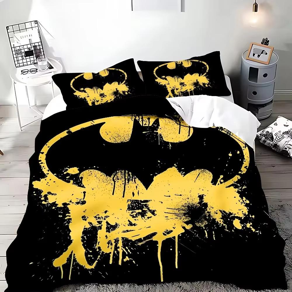 Black Bat Duvet Cover Pillowcase Beddingboygirl Bedroomdecoration Childrengift Single Double Largebed Sizezip Duvet Cover