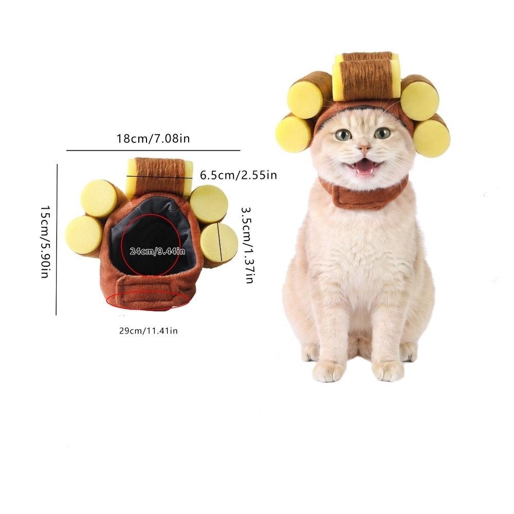Breathable Curly Hair Pet Hats Wear-resistant Dog Head Cover Korean Style Cat Headgear Cosplay