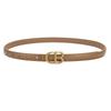 New Two-layer Cowhide Retro Belt 2.0cm Letter Buckle Thin Belt Simple and Fashionable Women's Trousers Belt