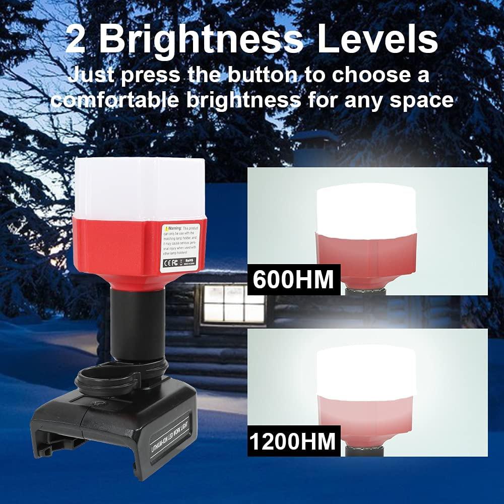 12W LED Work Light For Milwaukee M18 14.4V-18V Li-ion Battery Portable Table Lamp 1200LM Work Light Adapter Tool Reading Night Light Home Office