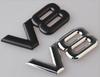 ABBJ1 1X Auto Metal Alloy 3D V8 Logo Engine Displacement Trunk Rear Car Badge Decal Chrome V8 Side Wing Emblem Sticker Car Styling