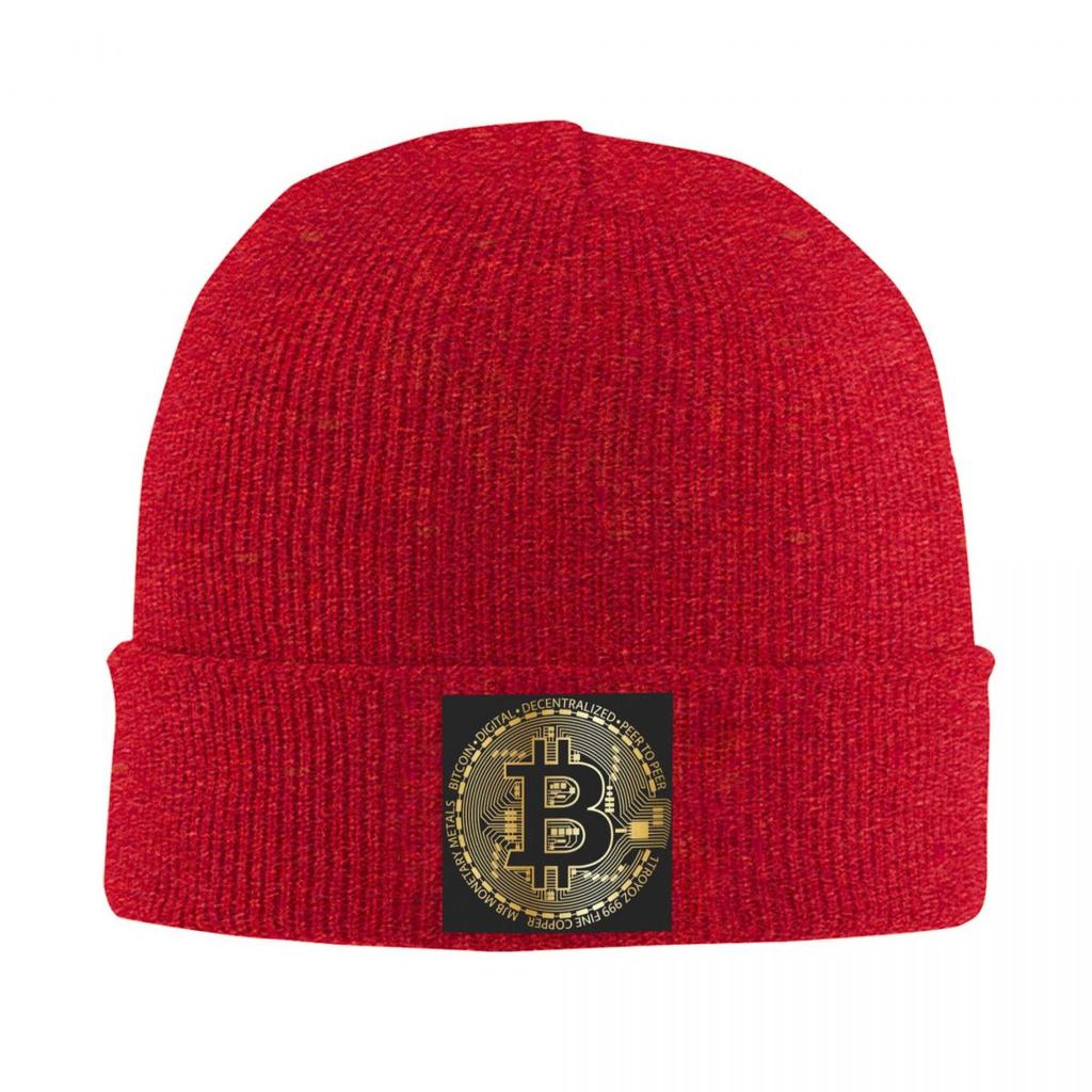 Bitcoin BTC Crypto Currency Warm Knitted Cap Winter Knit Bonnet Hat Skullies Beanies Hip Hop Caps for Unisex