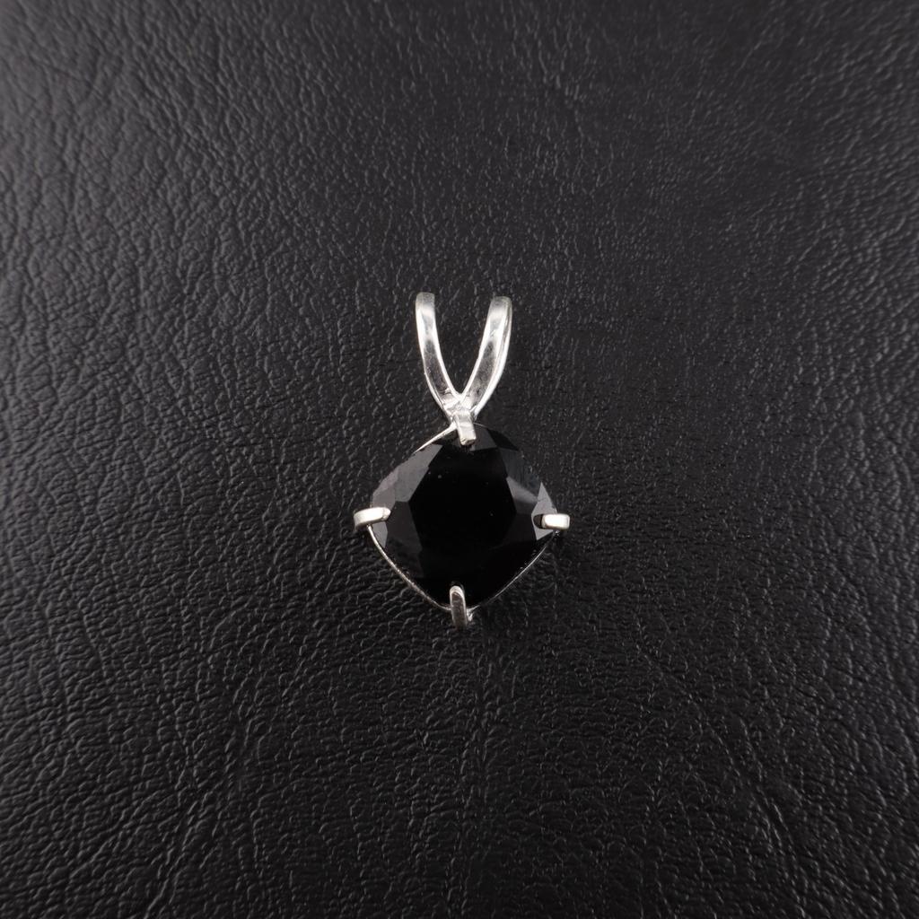Black Onyx Gemstone 925 Sterling Silver Jewelry Handcrafted Gift Pendant 0.93'' PP-62-17