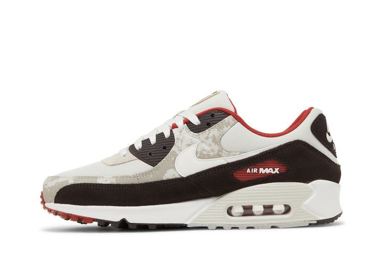 Men's Sneakers Nike Air Max 90 Social FC Light Bone/Summit White/Khaki/Dune Red/Velvet Brown/Lemon Wash