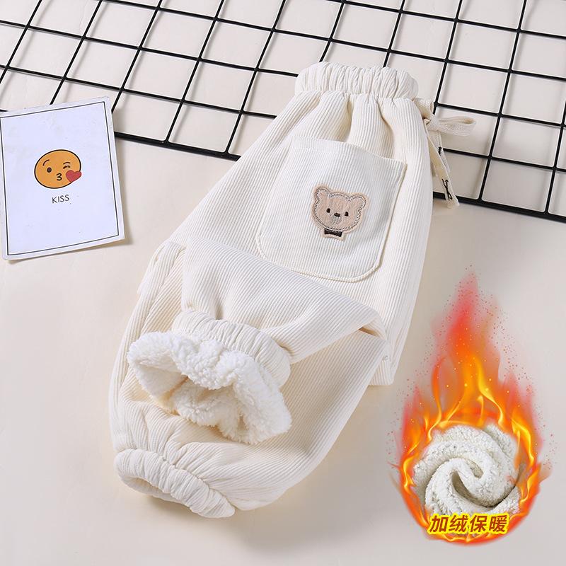 Pantaloni caldi pentru copii Toamna Iarna Fete Pantaloni ingrosi Bebeluși Băieți Drăguț ursuleț Copii Pantaloni casual Harem