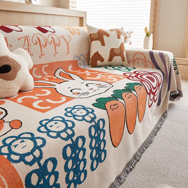 Sofa Cushion Cloth Double Sided Sofa Cover Thick Non-Slip Sofa Cover Full Cover Knee Blanket Cover Cloth Sofa Blanket
