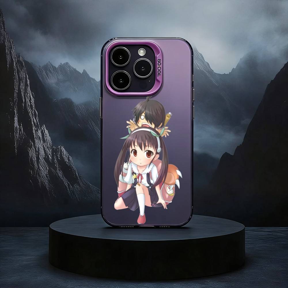 H-Hachikuji Mayoi Cute Phone Case For iPhone17,16,15,14,13,12,11 Plus,Pro Max Black Candy silver phone case