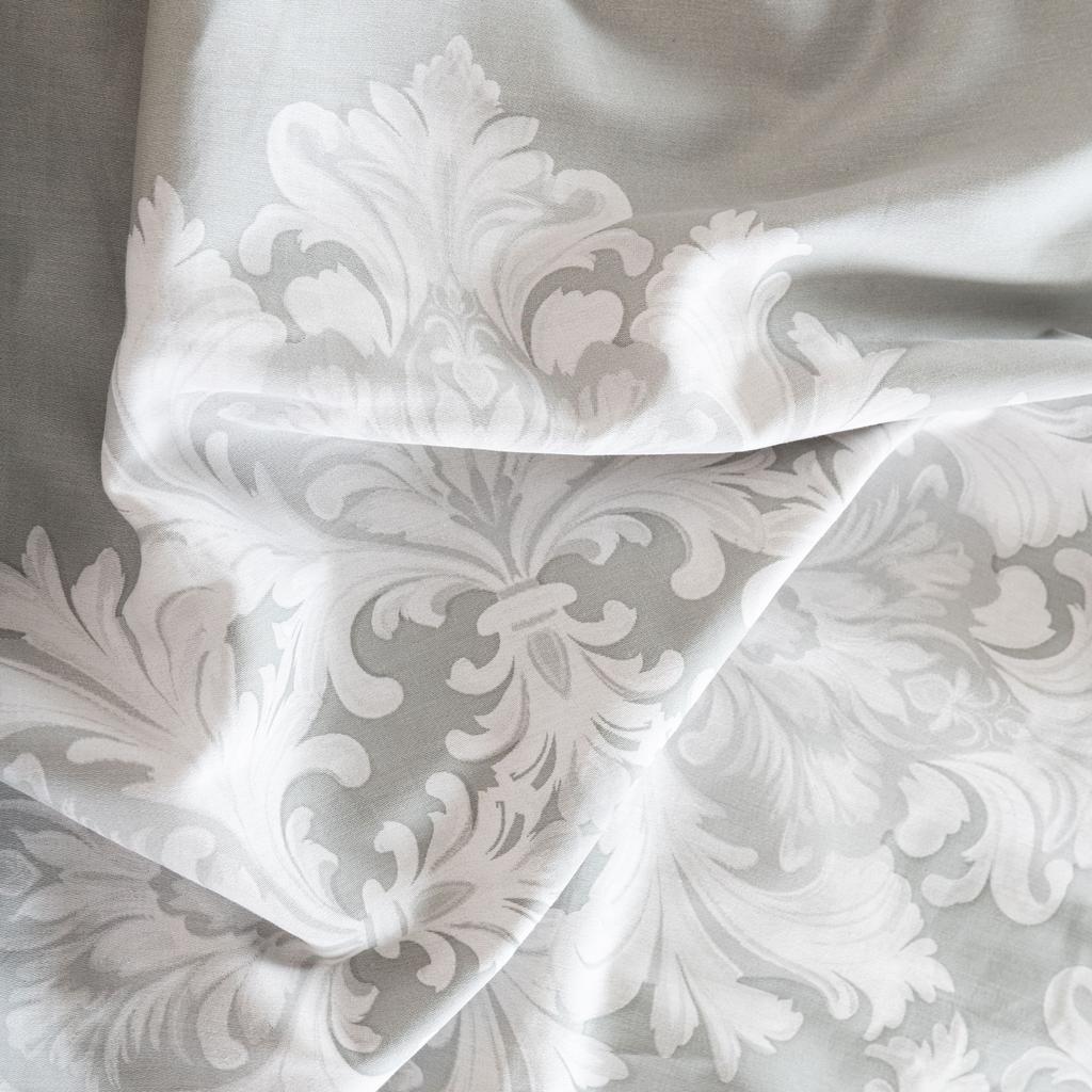 Velmora Cotton Satin Bedding Set White With Ornaments