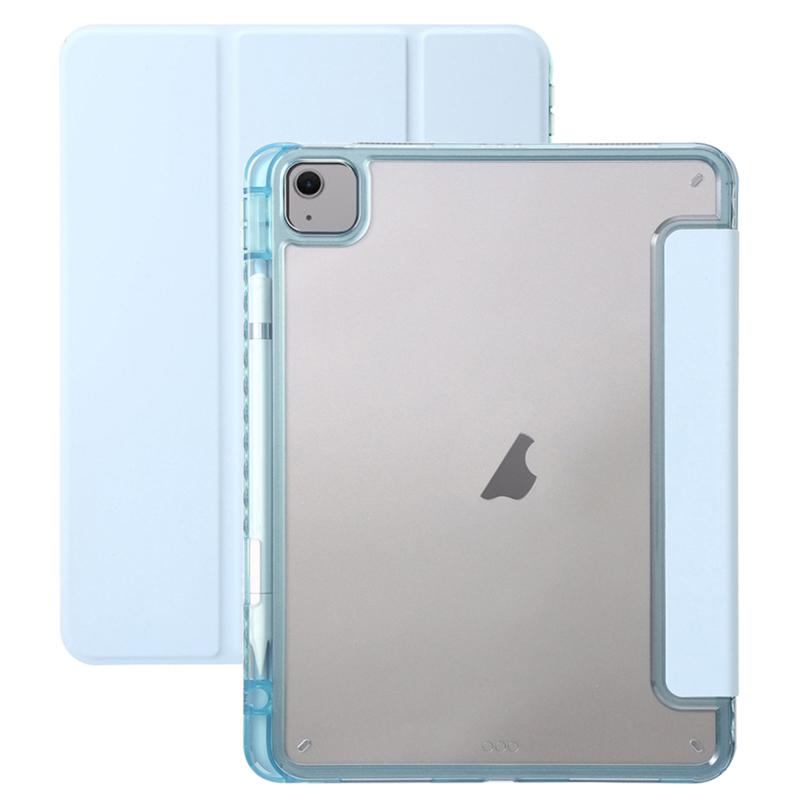 For iPad Air 13 (2025)/(2024) Case Tri-Fold Stand Acrylic Back PU Leather Anti Fall Tablet Cover