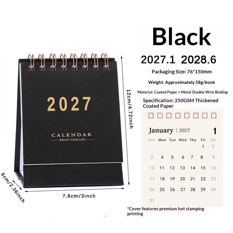 2027 Mini Morandi Color Desk Calendar Compact Size Memo Planner for Home Office Desktop Decoration Daily Reminder