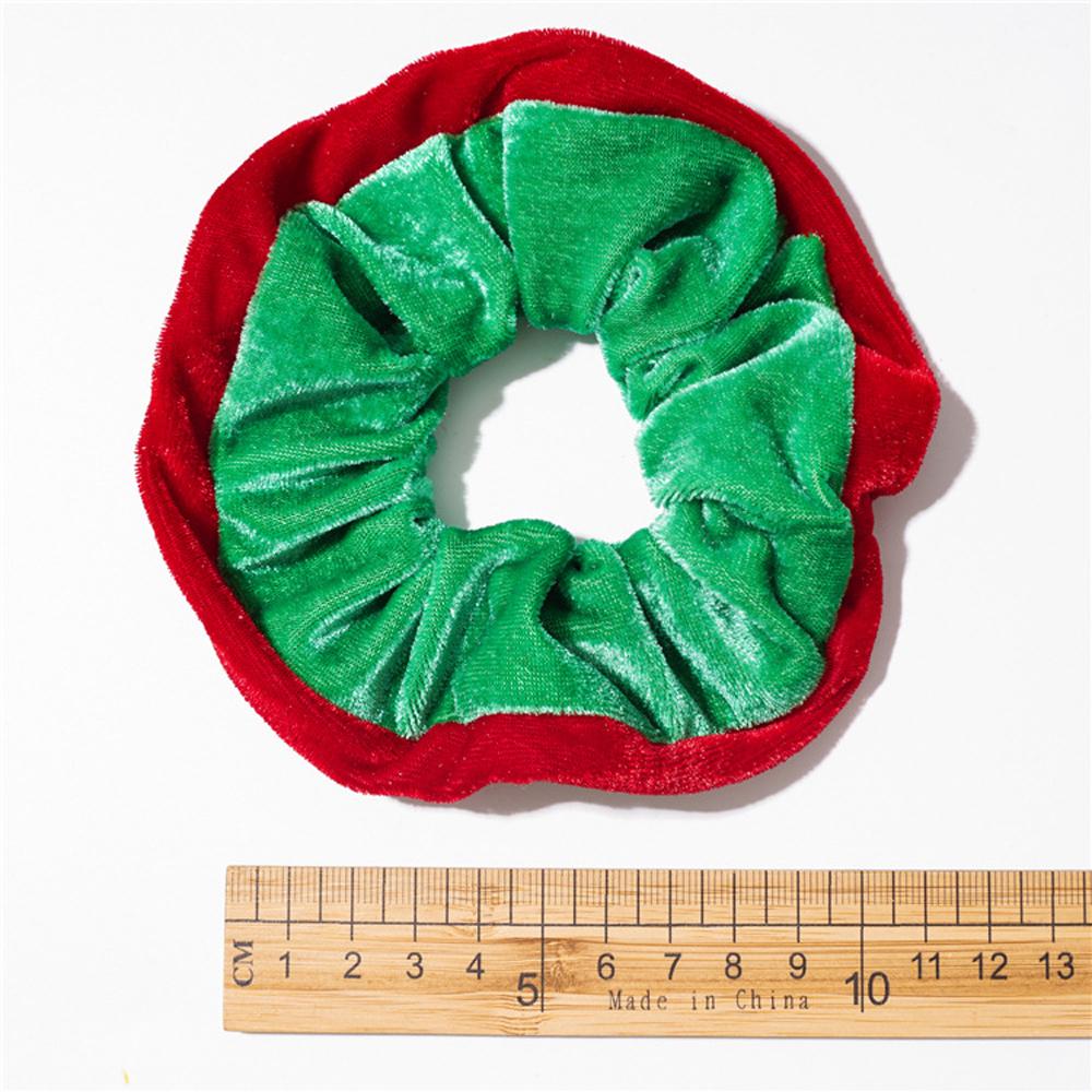 Winter Simple Elastic Patchwork Women Hair Rope Velvet Scrunchie Hair Bands Christmas Scrunchie