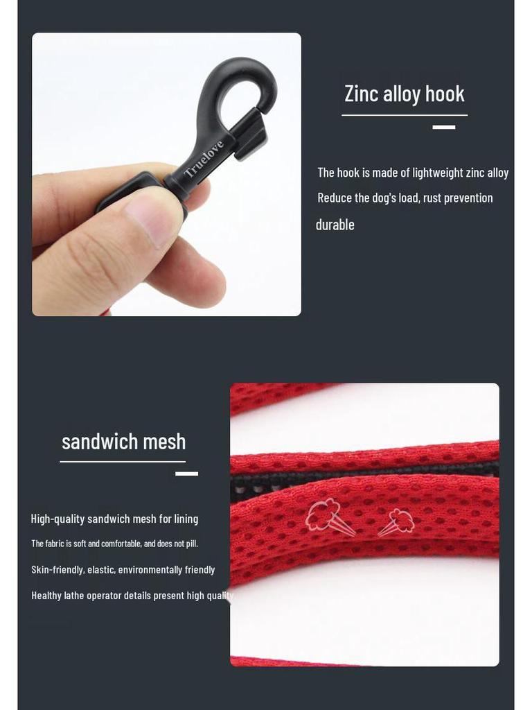 TrueLo Pet Dog Leash for Small, Medium & Large Breeds - Durable Chain Option Available