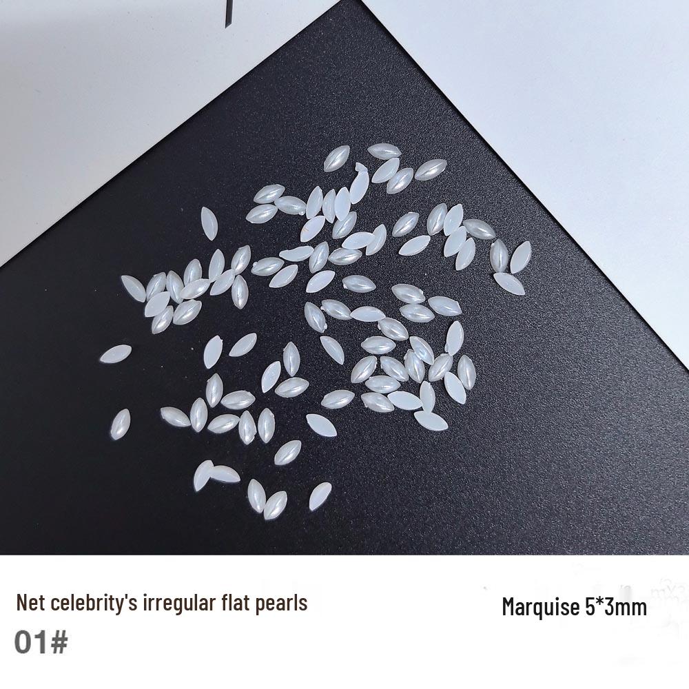 Mini Nail Art Pearls: Irregular Heart, Water Drop, Moon Flat Back Rhinestones for DIY Handmade Nail Jewelry