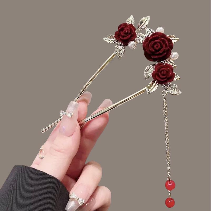 Elegant U-shaped Tassel Hairpin: Versatile Ancient Style Accessory for Updos