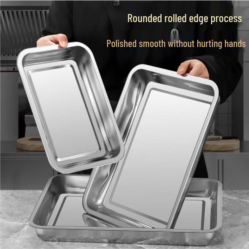 AMPEREX Edelstahl Mehrzweck Rechtecktablett